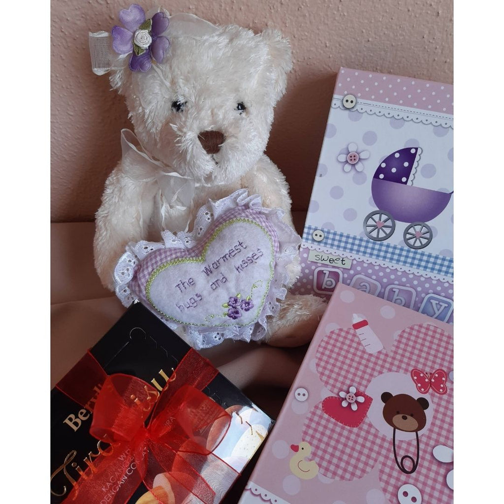 The Warmest Hug and Kisses Teddy Bear, Chocolate and 4R Photo Album Gift Set (Klang Valley Delivery)