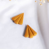 Instagrammable Tone Gold Flower Petal Stud Polymer Clay Gold Handmade Earring #10