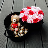 Devotion (Soap Flower Roses with Ferrero Rocher & Teddy Bear) Valentine's Day 2020