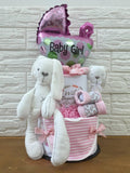 Baby Girl 2 Tier Diaper Cake Set B (Penang Delivery Only)