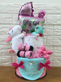 Baby Girl 2 Tier Diaper Cake Set A (Penang Delivery Only)