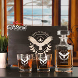 Personalized Whiskey Decanter Set (Design 10) (6-8 working days)