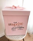 Pastel Pink Surprise Box with 24'' Personalised Bubble Balloon