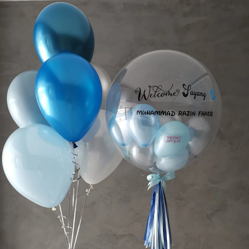 Personalised Bubble Balloon set (Ocean Blue series)