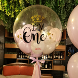 Personalised Bubble Balloon with Gift set (Macaroon Pink & Purple)