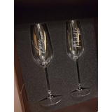 Engraved Champagne Glass Couple Design (Nationwide Delivery)