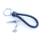 Leather Charm Handmade Key chain Set of 2