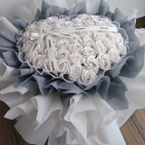 52 Artificial Soap Rose In Love Shape Flower Bouquet (Negeri Sembilan / KL & Selangor Delivery)