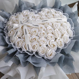 52 Artificial Soap Rose In Love Shape Flower Bouquet (Negeri Sembilan / KL & Selangor Delivery)