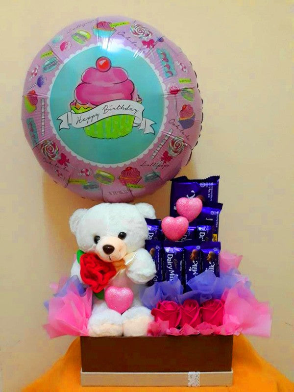 Birthday Chocolate Box with Bear & Balloon