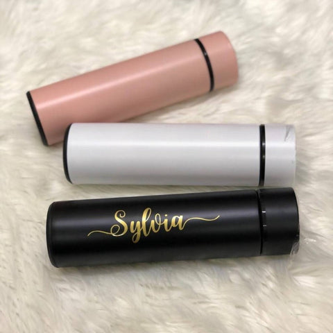 Personalised Stainless Steel Water Thermos Bottle With Smart Mug Temperature Display (Klang Valley Delivery)