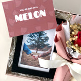 Personalized Memory Frame with Bouquet (Nationwide Delivery)