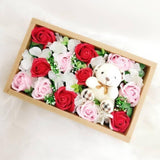 Soap Rose with Teddy Bear Gift Box