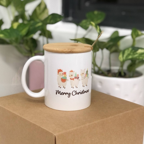 Christmas 2025 - Personalised Christmas Printed Mug with Lid and Spoon | 3-5 working days (Nationwide Delivery)