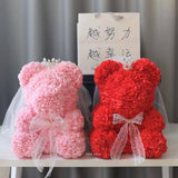 Artificial Rose Bear with Veil & Crown (Klang Valley Delivery Only)