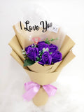 Purple Soap Roses With Transparent Balloon Bouquet