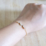 Effulgent Handmade Gold Bracelet #2 Zigzag stone