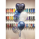 Shape Foil Helium Bunch | Chrome Blue & Navy Blue (Klang Valley Delivery Only)