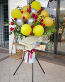 Red Roses Mixed Balloon Flower Stand