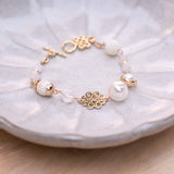 Lustrous Pearl Handmade Gold Bracelet #1