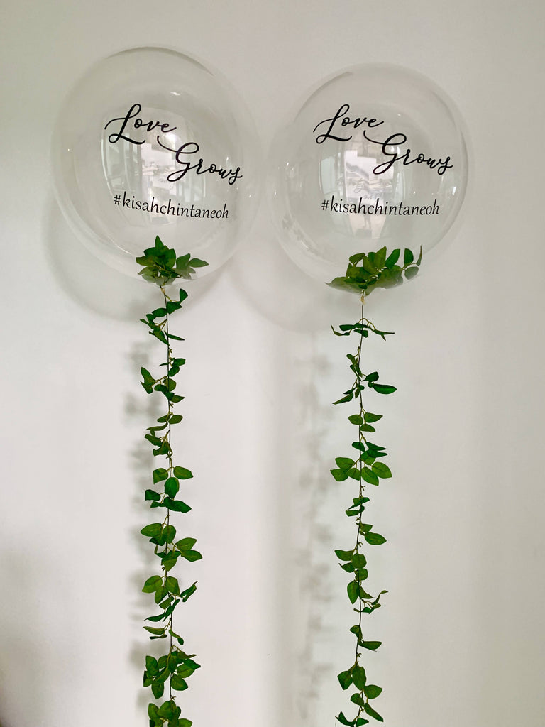 24" Bubble Balloon with Leaves Strip (Single)
