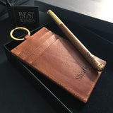 [Corporate Gift] Corporate Set A - Leather Multipurpose Access Card Holder + Wooden Pen