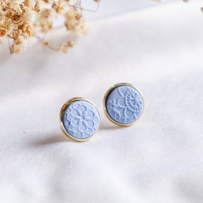 Florescer Texture Stud Polymer Clay Earring #6
