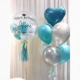 24" Customized Bubble Balloon Set (Tiffany Blue Silver Series)