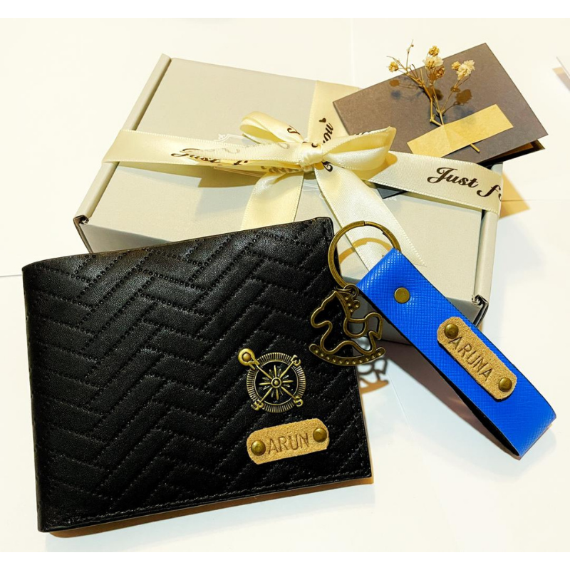 Personalised Men Wallet With Key Chain Design 1 Giftr Malaysia's