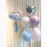 24" Customized Bubble Balloon Set (Pastel Blue Pink White Series)