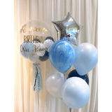 24" Customized Bubble Balloon Set (Pastel Blue Navy Blue Series)