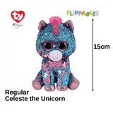 Ty Toys Ty Flippables Celeste The Sequin Multicolor Unicorn Soft Toys (Nationwide Delivery)