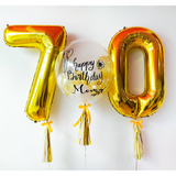 Jumbo Number Foil with Bubble Helium | Gold