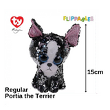 Ty Toys Flippables Portia The Sequin Terrier Sequins Soft Toys (Nationwide Delivery)
