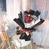 Jenae Gradient Black Golden & Red Rose Flower Bouquet (Klang Valley Delivery)