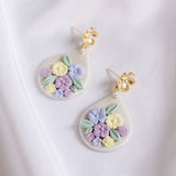 Pastel Pearlescent #12 Polymer Clay Gold Handmade Earring