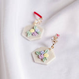 Pastel Pearlescent #11 Polymer Clay Gold Handmade Earring