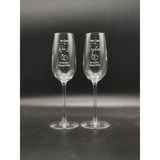 Engraved Champagne Glass Couple Design (Nationwide Delivery)