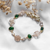 Emerald Green Oriental Handmade Gold Bracelet Hari Raya 2024