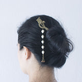 Tulip and Pearl Hair Stick & Earring Set