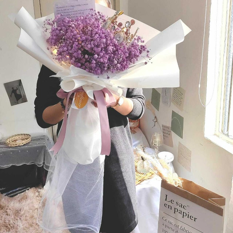 Emmalee Queen Baby Breath Flower Bouquet (Klang Valley Delivery) Giftr Malaysia's Leading