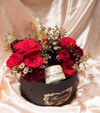 Red Rose Wine Romance (Moet Imperial) Flower Box