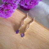 Luxe Purple-Wavy Amethyst Handmade Earring