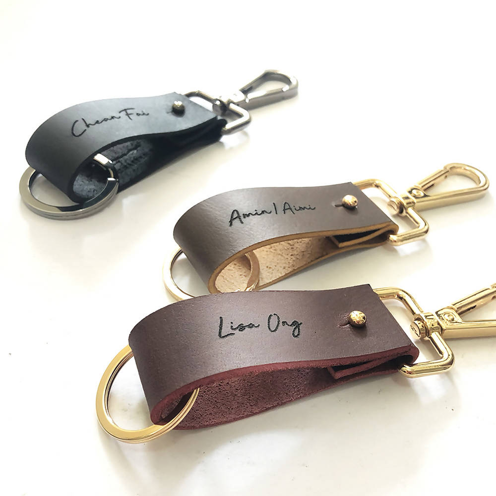 Valentine's Day Gift, Personalised Gift, Two Colors Leather Key