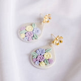 Pastel Pearlescent #12 Polymer Clay Gold Handmade Earring