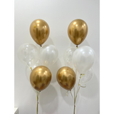 Gold White Balloon Bunch (Klang Valley Delivery)