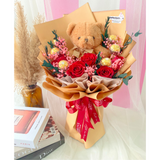 Teddy Bear & Flower Special Bouquet (Penang Delivery Only)