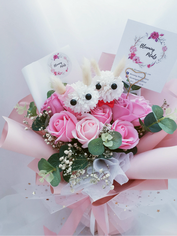 Me & You Bunny Bouquet (Klang Valley Delivery Only) - Valentine's Day Flowers & Gifts 2026