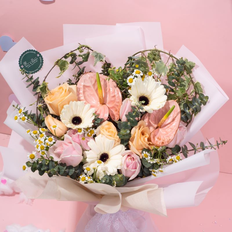 Sweet Heart Fresh Flower Bouquet (Klang Valley Delivery Only) Giftr