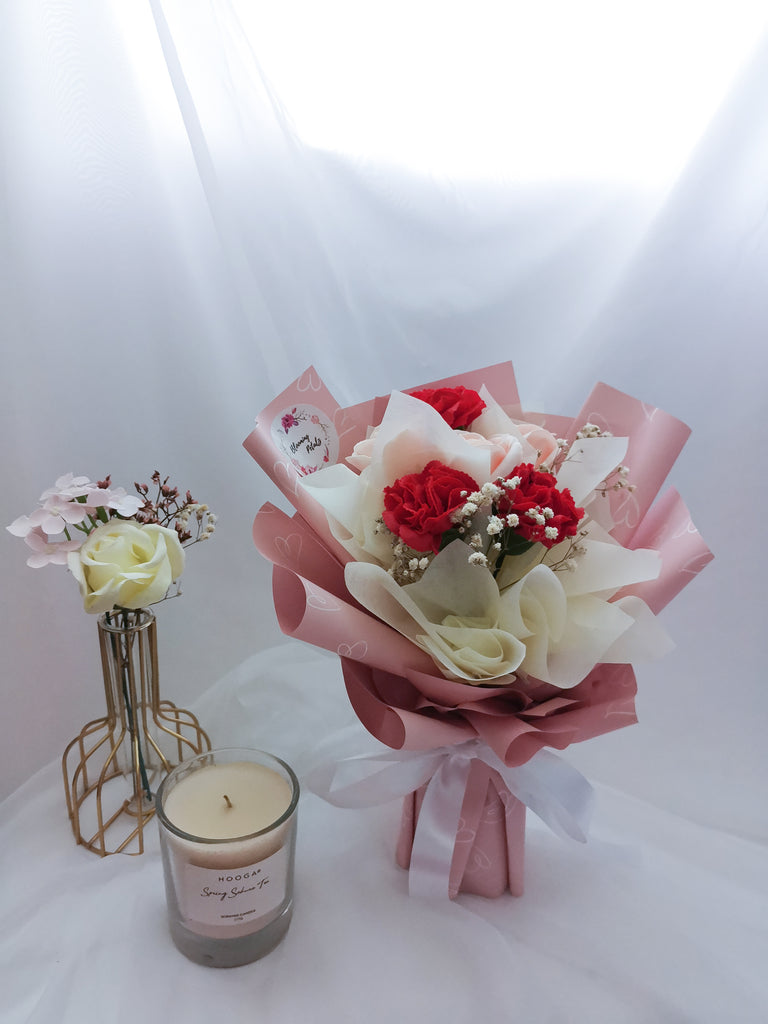 Carnation Rose Artificial Flower Bouquet (Klang Valley Delivery Only